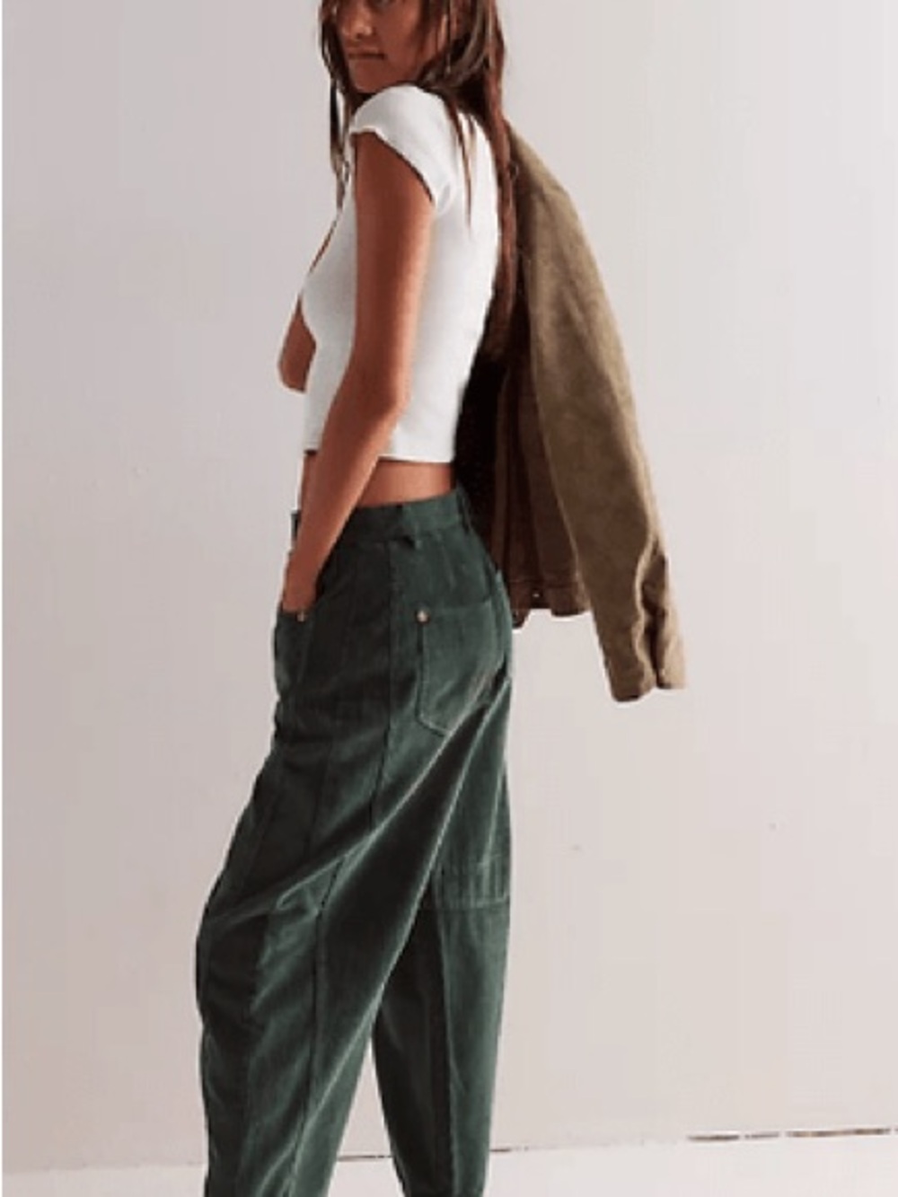 We The Free Sage Green Corduroy Button-Fly Pants - Picture 2 of 7
